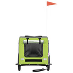 ZNTS Pet Bike Trailer Green and Grey Oxford Fabric and Iron 93836