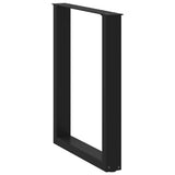 Dining Table Legs U-Shaped 2 pcs Black 70x cm Steel 4013184