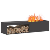 Fire Pit Black 160 x 45 x 35 cm Steel 859002