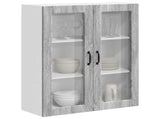 Wall Glass Cabinet LUCCA Grey Sonoma 80 x 31 x 100 cm 885161