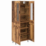 Highboard 2 pcs Old Wood Engineered Wood and Glass 3415789
