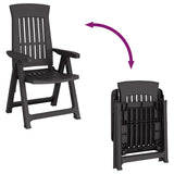 Reclining Folding Chairs 2 pcs Anthracite PP 364712
