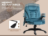 Massage Recliner Chair Heated Office Chair with Six Massage Points Velvet-Feel Fabric 360&deg Swivel T3398P328198