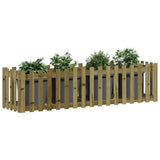 Garden Raised Bed with Fence Design 200x50x50 cm Impregnated Wood Pine 832511
