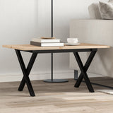 Coffee Table X-Frame 80x50x40 cm Solid Wood Pine and Steel 3282684