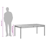 Garden Table Black 180x90x75 cm Poly Rattan Acacia Wood 366279