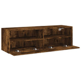 TV Wall Cabinet Smoked Oak 100x30x30 cm Engineered Wood 836890