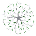 ZNTS Ceiling Lamp with Acrylic Crystal Leaf Arms for 5 E14 Bulbs Green 289241