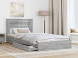 Storage Bed with Drawer Grey Sonoma 90 x 200 cm Engineered Wood 3409947