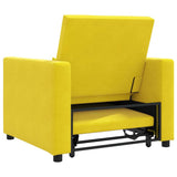 Pull out Sofa Bed Single Yellow 90 x 165 x 87 cm Velvet 42002704