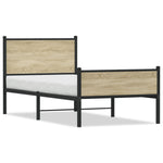 Metal Bed Frame without Mattress Sonoma Oak 90x190 cm Single 4007896