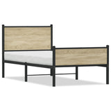 Metal Bed Frame without Mattress Sonoma Oak 90x190 cm Single 4007896