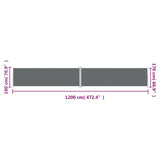 Retractable Side Awning Anthracite 180x1200 cm 318074