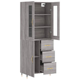 Highboard Grey Sonoma 69,5x34x180 cm Engineered Wood 3198455