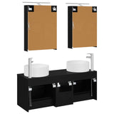 Bathroom Furniture Set 5 pcs Black Oak 3407072