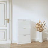 Shoe Cabinet High Gloss White 59x17x108 cm Engineered Wood 342530