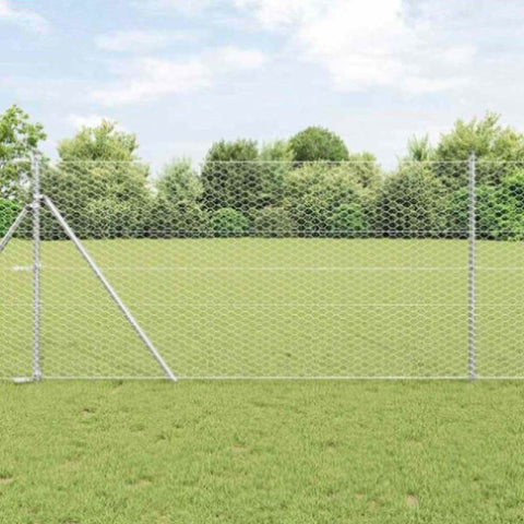 Hexagon Fence Silver 1 x 50 m Galvanised steel 42005719