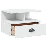 Bedside Cabinet HILL White 40 x 31 x 27 cm Solid Pine Wood 42025044