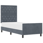 ZNTS Bed Frame Dark Grey 80x200 cm Velvet 3344838