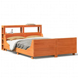 Bed Frame without Mattress Wax Brown 160x200 cm Solid Wood Pine 3306455