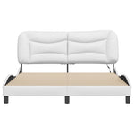 ZNTS Bed Frame with LED Lights White 160x200 cm Faux Leather 3213942