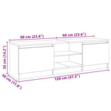 TV Cabinet with LED Lights Concrete Grey 120x30x36 cm 804287