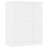 ZNTS 2-Tier Book Cabinet White 60x30x76.5 cm Engineered Wood 800963