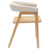 Dining Chairs 2 pcs Natural 54 x 57 x 73 cm Solid Rubber Wood 42020423