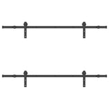 Sliding Door Hardware Kit 183 cm Steel Black 3295721