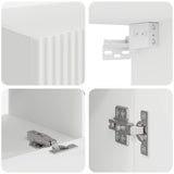 TV Wall Cabinet Set Wall-mounted 4 pcs White Engineered Wood 3408916