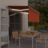 Manual Retractable Awning with Blind&LED 3x2.5m Orange&Brown 3069265
