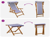 Deck Chair 4 pcs 3 Position Solid Eucalyptus Wood 3407806