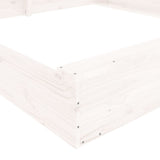 Sandbox with Seats White Square Solid Wood Pine 825038