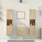 5 Piece Bathroom Furniture Set Sonoma Oak Engineered Wood 3325029