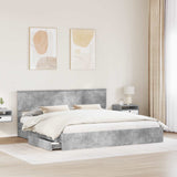 Storage Bed Concrete Grey 200 x 200 cm Engineered Wood 3410766