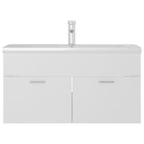 Sink Cabinet with Built-in Basin White Engineered Wood 3071288