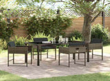 Garden Dining Set 5 pcs Grey Poly Rattan 3380723