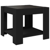 ZNTS Coffee Table with LED Black 53x53x45 cm Engineered Wood 847540