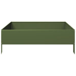 ZNTS Garden Raised Bed Olive green 100x100x33.5 cm Steel 851027