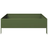 Garden Raised Bed Olive green 100x100x33.5 cm Steel 851027