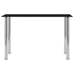 ZNTS Dining Table Black 120x60x75 cm Tempered Glass 281852