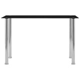 ZNTS Dining Table Black 120x60x75 cm Tempered Glass 281852