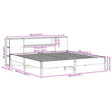 Bookcase Bed without Mattress White 180x200 cm Super King Solid Wood Pine 3322823