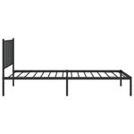 Metal Bed Frame without Mattress with Headboard Black 90x200cm 350857