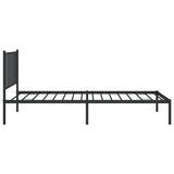 Metal Bed Frame without Mattress with Headboard Black 90x200cm 350857