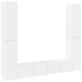 6 Piece TV Cabinet Set White Engineered Wood 3078680