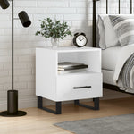 ZNTS Bedside Cabinet High Gloss White 40x35x47.5 cm Engineered Wood 827488