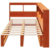 Bookcase Bed without Mattress Wax Brown 75x190cm Solid Wood Pine 3324525