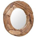 ZNTS Decorative Mirror Teak 80 cm Round 244561