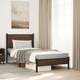 Metal Bed Frame without Mattress Brown Oak 80x200 cm 4007913